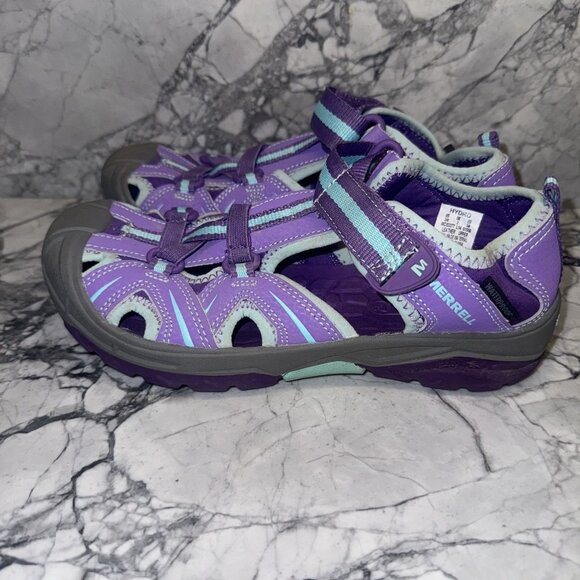 Merrell Girls Size 3 Hydro Sandals Purple Closed Toe - Picture 1 of 6